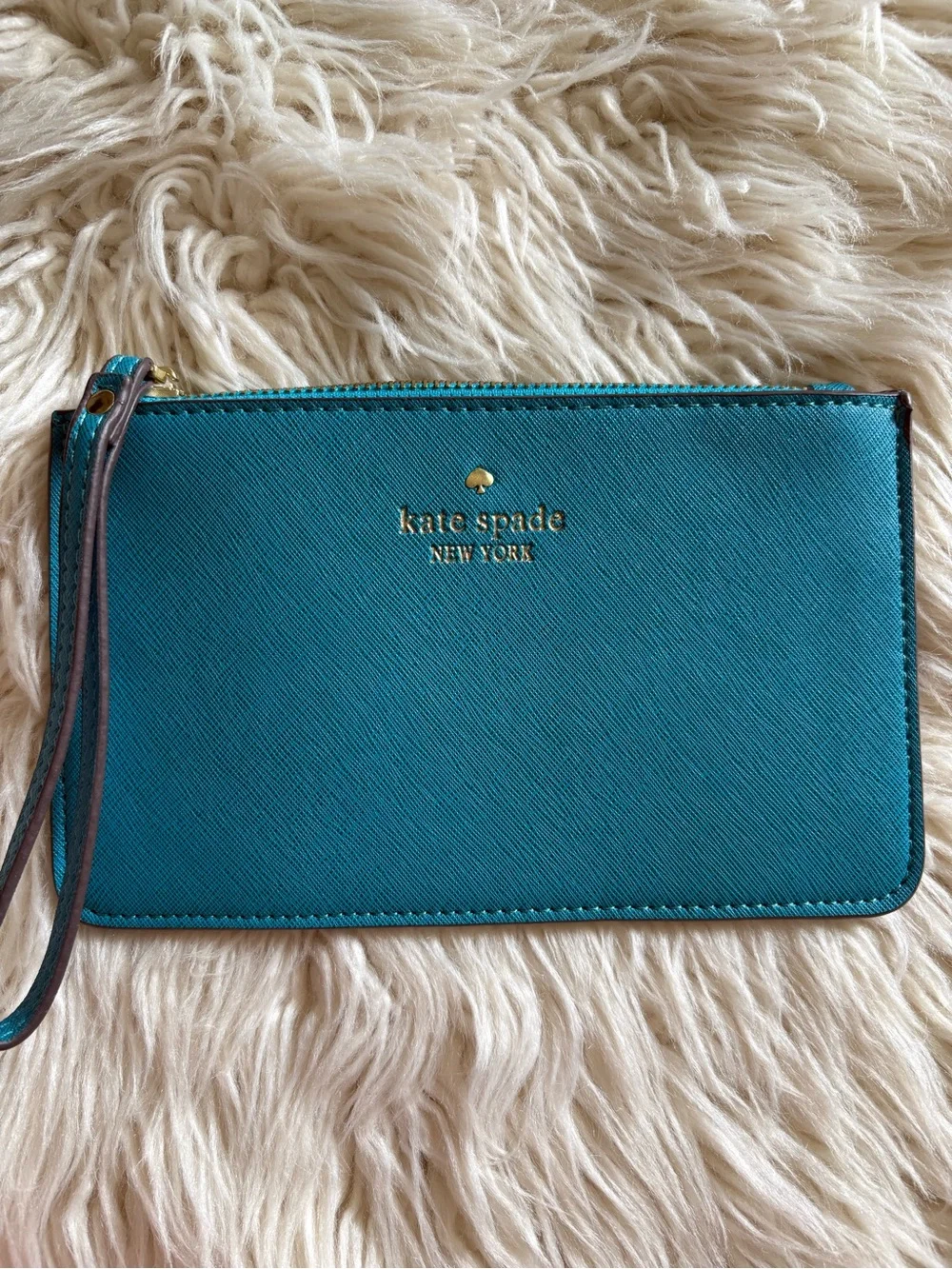 KATE SPADE NEW YORK Wristlet Wallet Clutch Teal Leather Fresh Air New w/out Tags